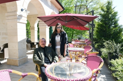 Президент Азербайджанской Республики Ильхам Алиев, первая леди Мехрибан Алиева, дочери Лейла Алиева и Арзу Алиева приняли участие в открытии отеля «Харибюльбюль».